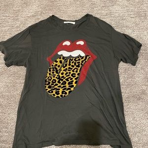 Free People Cheetah Rolling Stones Tee